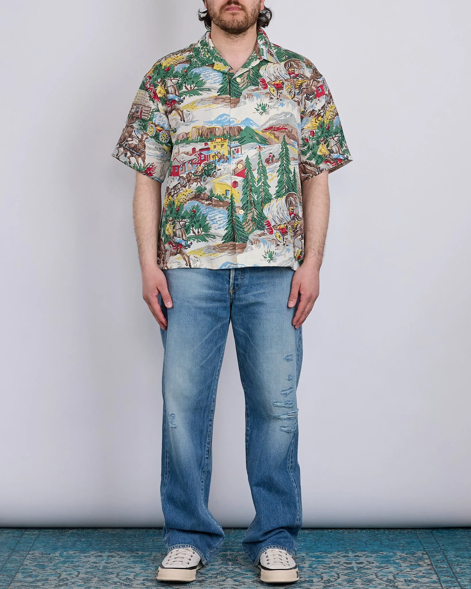 visvim Crosby Button Shirt Short Sleeve (Washi Chirimen) Ivory