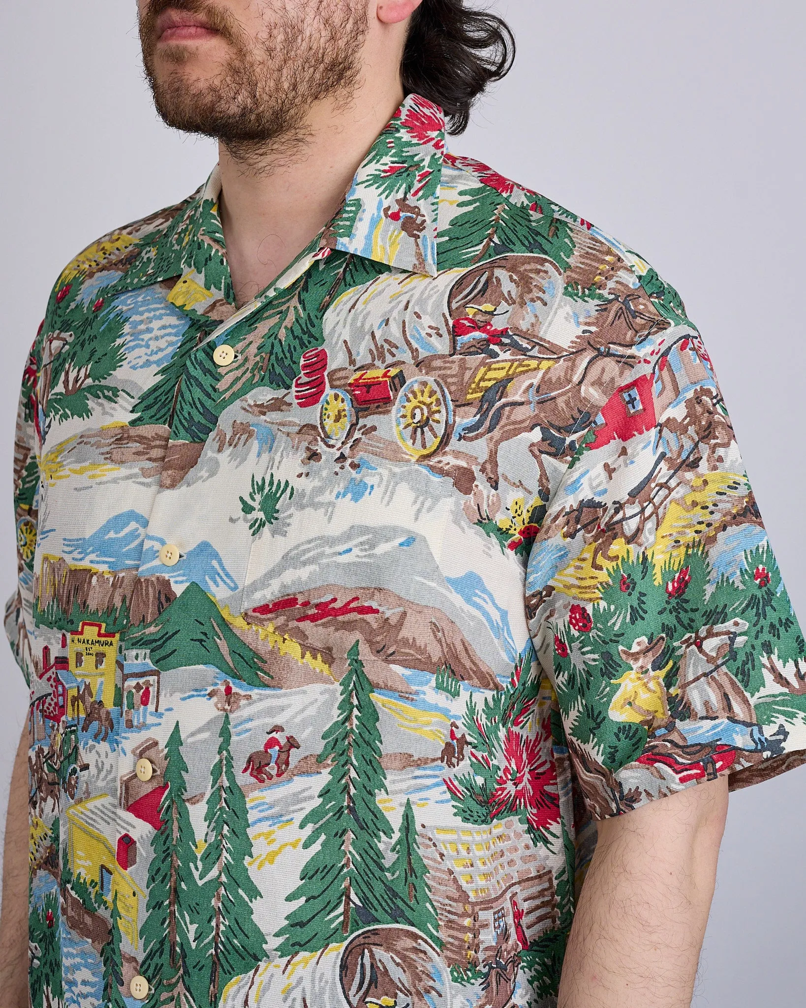 visvim Crosby Button Shirt Short Sleeve (Washi Chirimen) Ivory