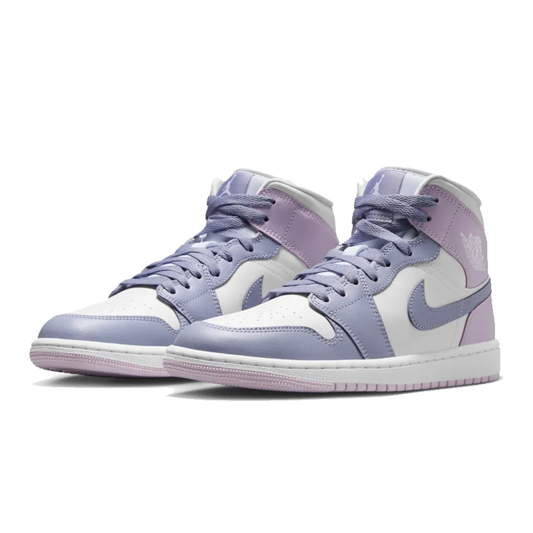 WOMEN'S AIR JORDAN 1 MID INDIGO HAZE/DOLL WHITE