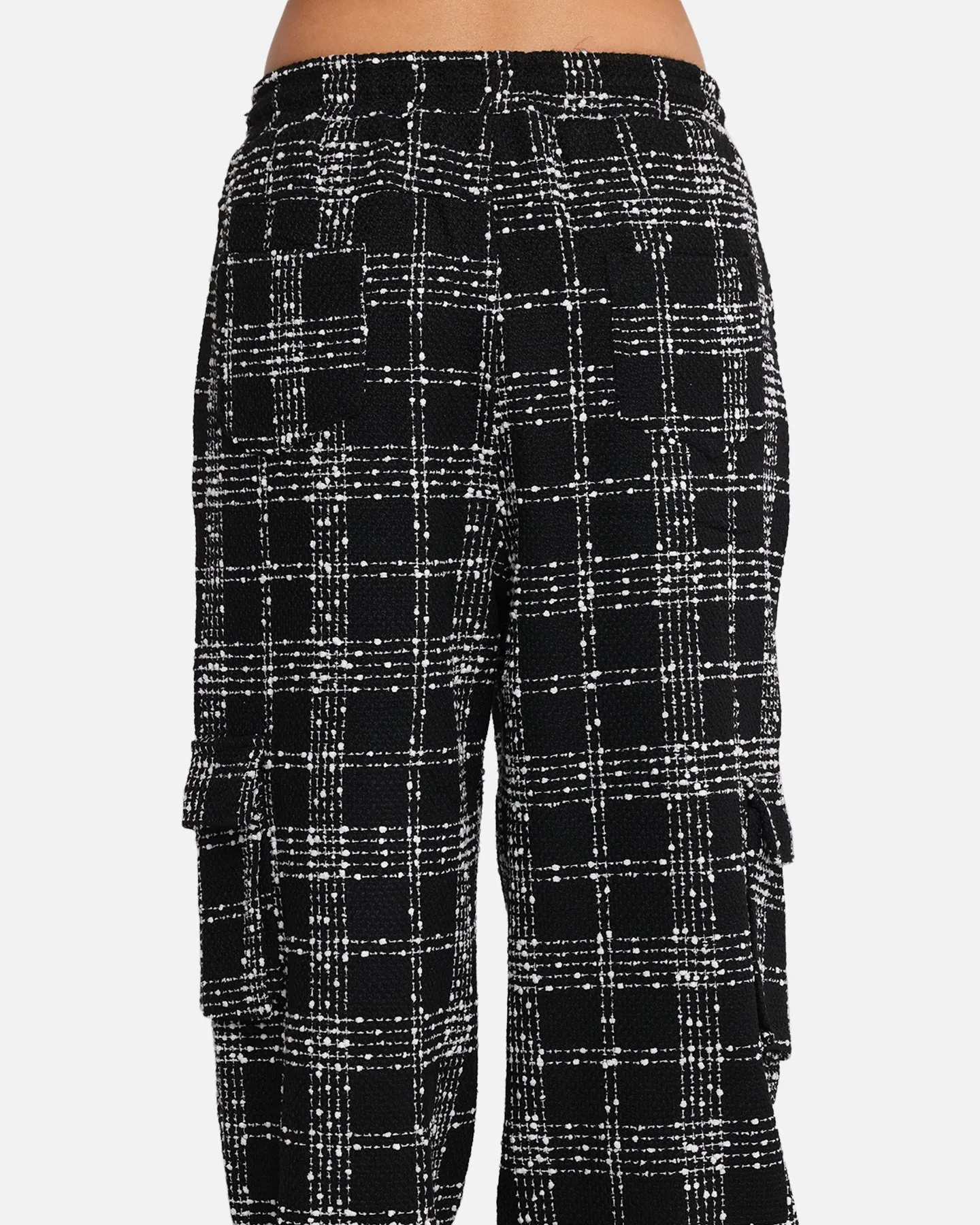 XXIII Boucle Tweed Cargo Pants Black/White
